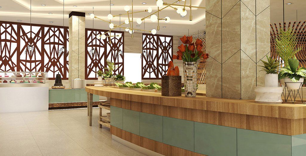 Henann Palm Beach Resort Balabag  Экстерьер фото 3D rendering of a hotel lobby